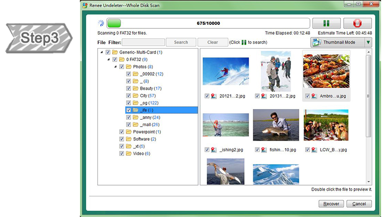 Preview before recovery and rescue
