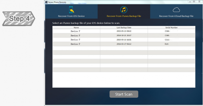 Recover from iTunes Backup