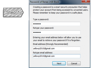 Set Master Password for Renee USB Block