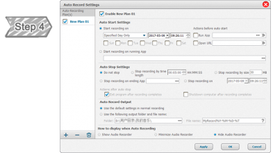Auto Record Settings